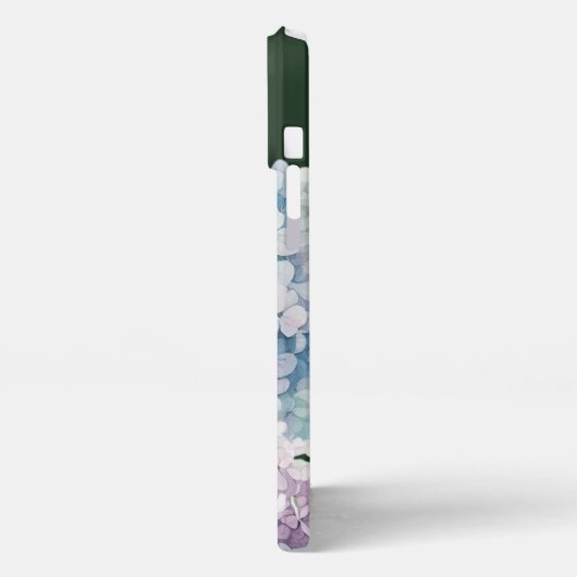 Waterverf Hydrangea gepersonaliseerd groen iPhone Hoesje (Linkerkant)