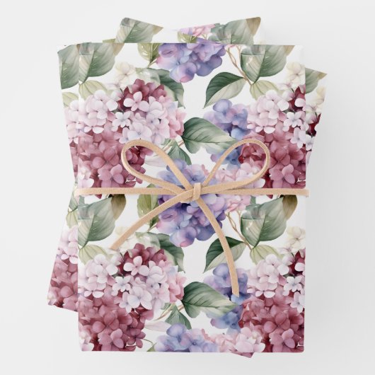 Waterverf Hydrangea Inpakpapier Vel (In situ)