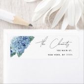 Waterverf Hydrangea Modern Retouradreslabel Etiket (Insitu)