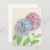 Waterverf Hydrangea Notecard Notitiekaartje (Voorkant / Achterkant)