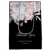  Waterverf Hydrangea op zwart | Weddenschap Medium Cadeauzakje (Achterkant)