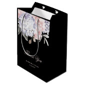  Waterverf Hydrangea op zwart | Weddenschap Medium Cadeauzakje (Achterkant Gekanteld)