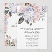  Waterverf Hydrangea | Post Wedding Brunch Kaart (Voorkant / Achterkant)