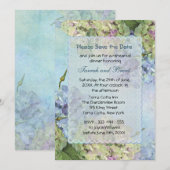 Waterverf Hydrangea repetitie Binneninrichting Save The Date (Voorkant / Achterkant)