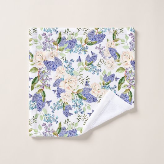 Waterverf Hydrangea & Roos Bloemen Bad Handdoek (Wasdoekje)