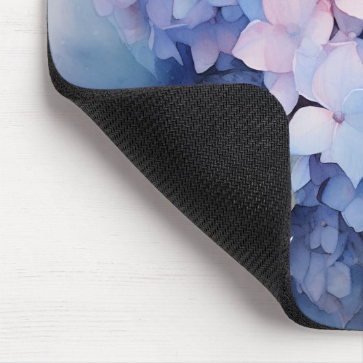 Waterverf Hydrangea Roze Paarse Naam Sjabloon Muismat (Hoek)