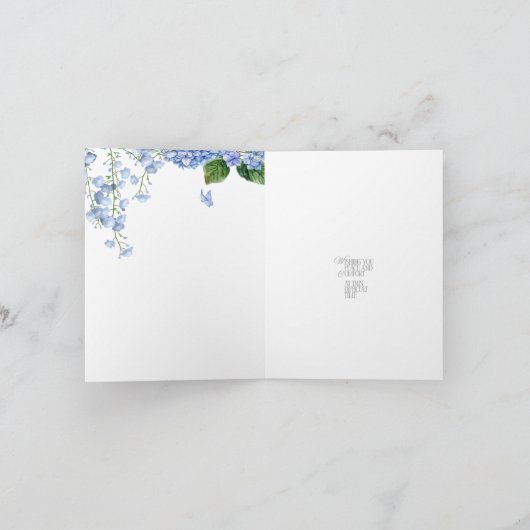 Waterverf Hydrangea Sympathy Condolence Kaart (Binnen)