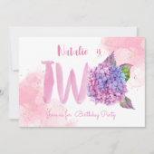 Waterverf hydrangea tweede uitnodiging (Voorkant)