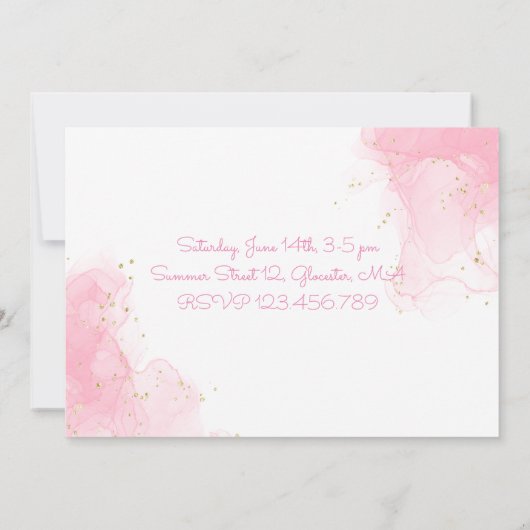 Waterverf hydrangea tweede uitnodiging (Achterkant)