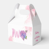 Waterverf hydrangea tweede verjaardag bedankdoosjes (Voorkant Zijde)