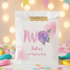 Waterverf hydrangea tweede verjaardag bedankzakje