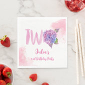 Waterverf hydrangea tweede verjaardag servet (Insitu)