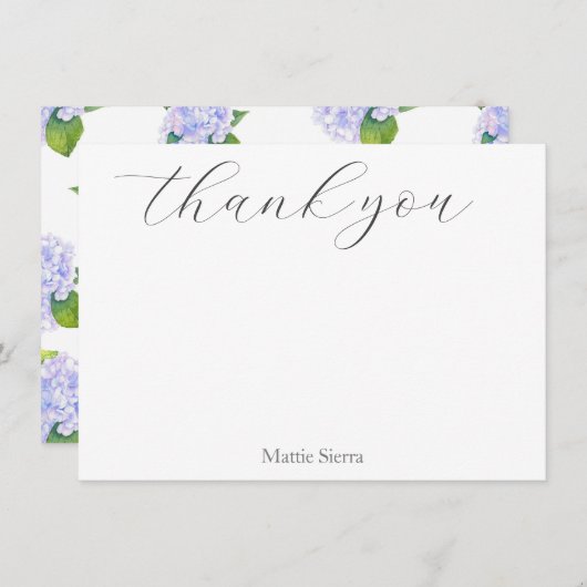 Waterverf Hydrangea-ventilator Bedankkaart (Voorkant / Achterkant)