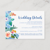 waterverf Hydrangea Wedding Details Informatiekaartje (Voorkant)