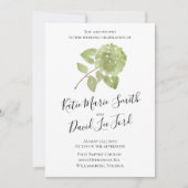 Waterverf Hydrangea Wedding Invitatie Aankondiging (Voorkant)