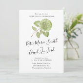 Waterverf Hydrangea Wedding Invitatie Aankondiging (Staand voorkant)