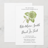 Waterverf Hydrangea Wedding Invitatie Aankondiging (Voorkant / Achterkant)