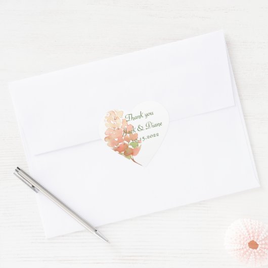 Waterverf Hydrangea Wedding Sticker (Envelop)