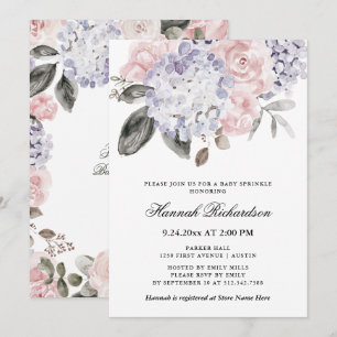  Waterverf Hydrangeas   Baby Sprinkle Kaart
