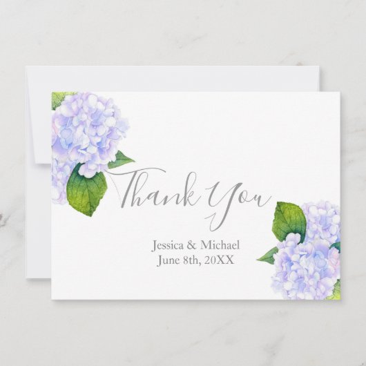 Waterverf Hydrangeas Bedankkaart (Voorkant)