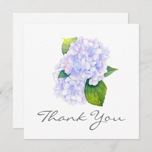 Waterverf Hydrangeas Bedankkaart (Voorkant / Achterkant)