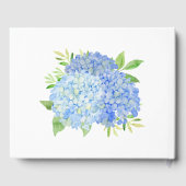Waterverf Hydrangeas Blue Floral Vrijgezellenfeest Gastenboek (Achterkant)