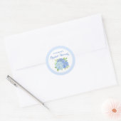 Waterverf Hydrangeas Blue Floral Vrijgezellenfeest Ronde Sticker (Envelop)