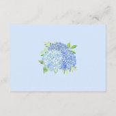 Waterverf Hydrangeas Blue Floral Wedding RSVP Informatiekaartje (Achterkant)
