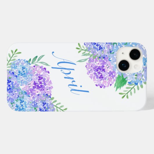 Waterverf Hydrangeas Chic Floral Case-Mate iPhone Case (Achterkant (horizontaal))