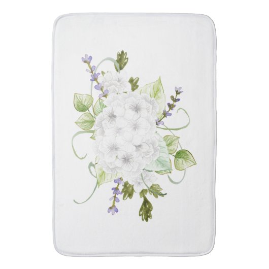 Waterverf Hydrangeas en Lilacs Badmat (Voorkant Verticaal)