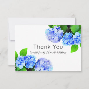 Waterverf Hydrangeas Floral Bereavement Hartelijk  Bedankkaart