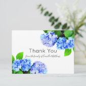 Waterverf Hydrangeas Floral Bereavement Hartelijk  Bedankkaart (Staand voorkant)