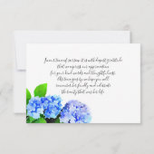 Waterverf Hydrangeas Floral Bereavement Hartelijk  Bedankkaart (Achterkant)