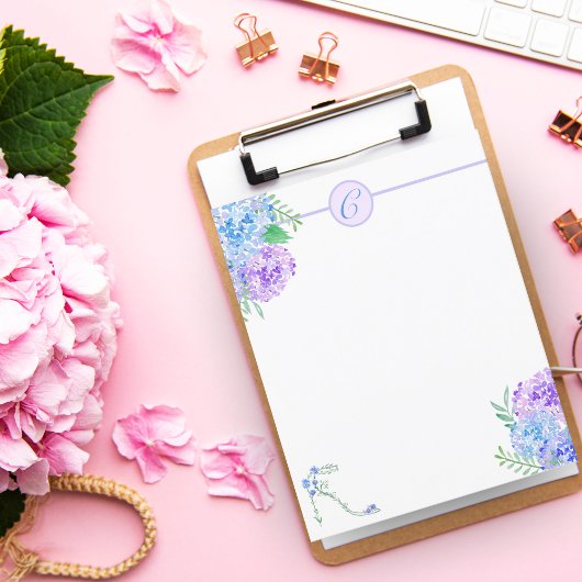 Waterverf Hydrangeas Floral High Hiel Monogram