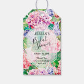 Waterverf Hydrangeas Floral Vrijgezellenfeest Cadeaulabel (Voorkant)