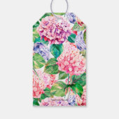 Waterverf Hydrangeas Floral Vrijgezellenfeest Cadeaulabel (Achterkant)