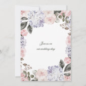  Waterverf Hydrangeas | Floral Wedding Kaart (Achterkant)