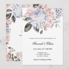  Waterverf Hydrangeas | Floral Wedding Kaart