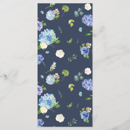 Waterverf Hydrangeas Floral WreatMenu II Menu (Achterkant)