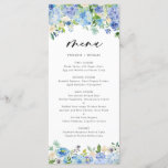 Waterverf Hydrangeas Floral WreatMenu II Menu<br><div class="desc">Whimsical- en elegant bloemenmenu-kaart perfect voor bruiloften,  baby showers,  vrijgezellenfeesten,  tuinfeest,  afstuderen,  verjaardagen en dergelijke evenementen. Deze florale kaart is voorzien van blauwe en paarse waterverf hydrangeas,  pinda's en foliage.</div>