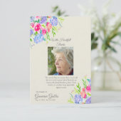 Waterverf Hydrangeas Foto Funeral Hartelijk dank Bedankkaart (Staand voorkant)