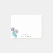 Waterverf Hydrangeas Gepersonaliseerd Post-it® Notes (Voorkant)