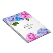 Waterverf Hydrangeas | Jouw namen toevoegen Notitieboek (Rechterzijde)