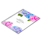 Waterverf Hydrangeas | Jouw namen toevoegen Notitieboek (Linkerzijde)