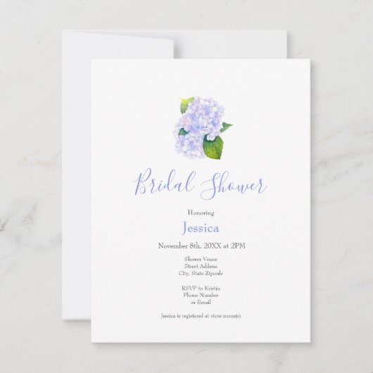 Waterverf Hydrangeas Kaart (Voorkant)