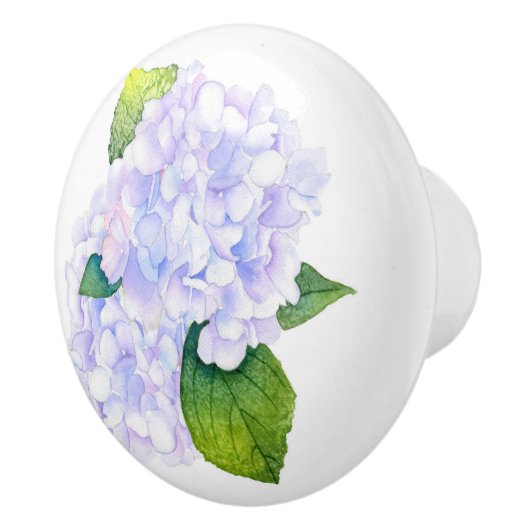 Waterverf Hydrangeas Keramische Knop (Rechts)