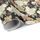 Waterverf Hydrangeas Lelies: bloemenmotief Cadeaupapier (Rol Hoek)