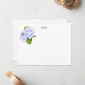 Waterverf Hydrangeas Notitiekaartje (Voorkant / Achterkant in situ)