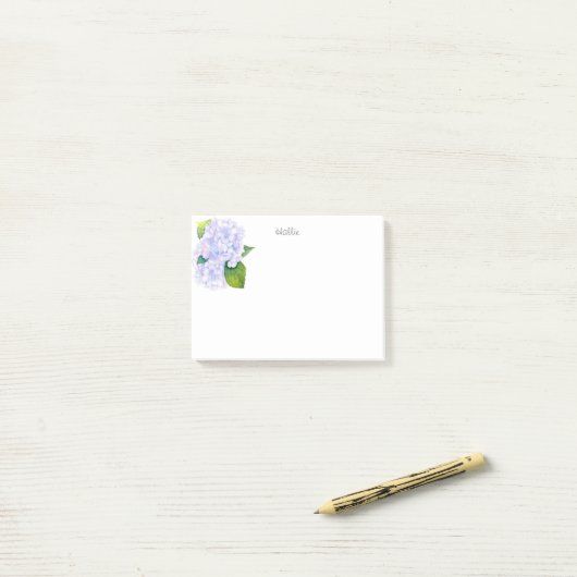 Waterverf Hydrangeas Post-it® Notes (Op bureau)