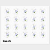 Waterverf Hydrangeas Ronde Sticker (Vel)